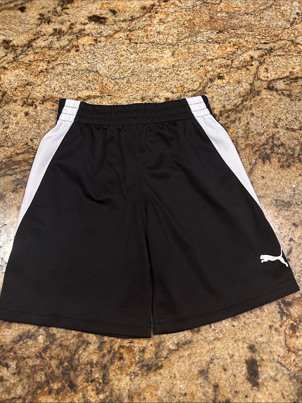 Puma Black Athletic Shorts with White Panels